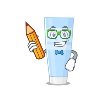 Evde akıllı bir öğrenci göz kremi çizgi film karakteri çalışması