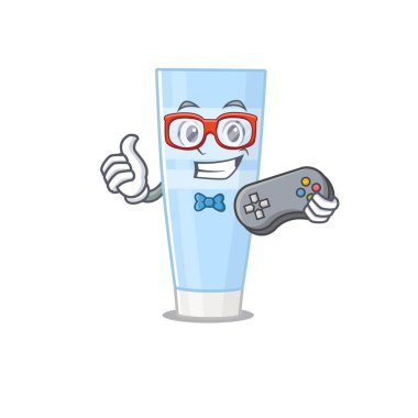 Maskot tasarım biçimi göz kremi oyuncusunun denetleyiciyle oynaması