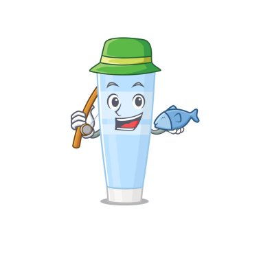 Çizgi film tasarım tarzı göz kremi balığa gider.