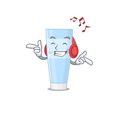 Göz kremi tasarımı konsepti kulaklıkla müzik dinlemek