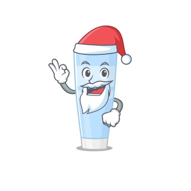 Çizgi film karakteri göz kremi Noel Baba 'nın sevimli tamam parmağı var.