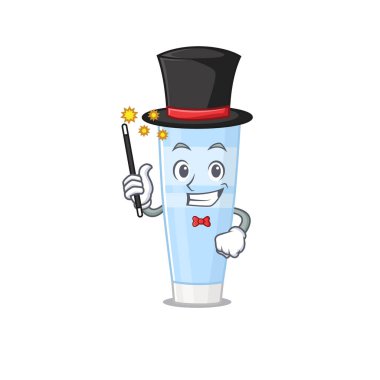 Göz kremi karikatür tasarımının göz kamaştırıcı zeki sihirbazı.