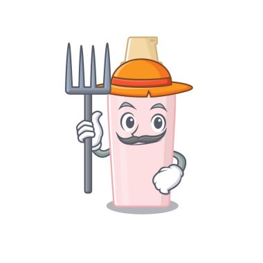 Vakıf maskotu tasarımı şapka takan bir çiftçi olarak çalışıyor.