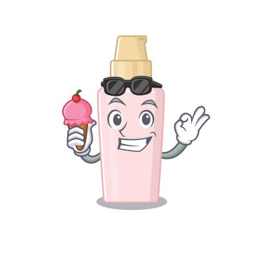 Dondurma tutan bir temel karikatürü.