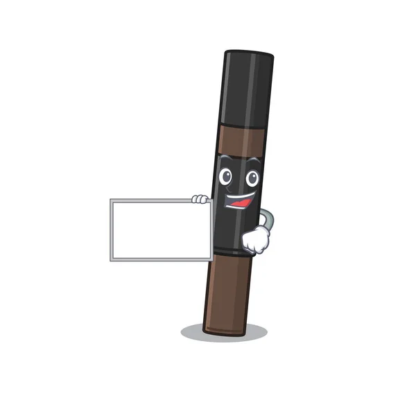 Cartoon karakter ontwerp van wenkbrauw potlood met een bord — Stockvector