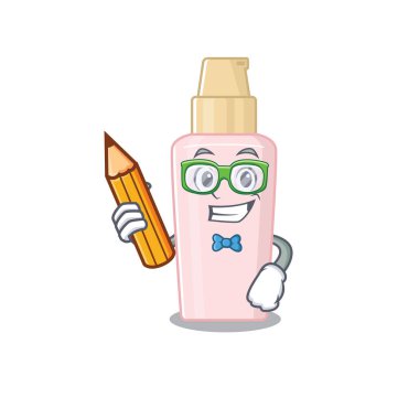 Evde akıllı bir öğrenci derneği çizgi film karakteri çalışması