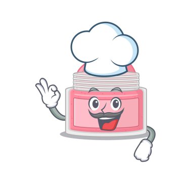 Vücut temizleme şefi çizim stili simgesel şef şapkası takıyor.