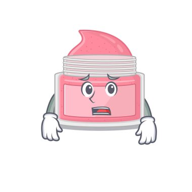 Çizgi film tasarımı. Endişeli yüz ifadesi gösteren vücut sürgüsü.