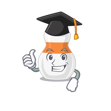 Mezuniyet töreni için şapkalı vücut losyonu karikatür resim tasarımı