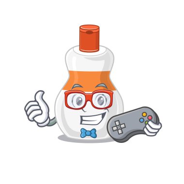 Çizgi film maskot tasarımı. Vücut losyonu oyunu denetleyici kullanan.