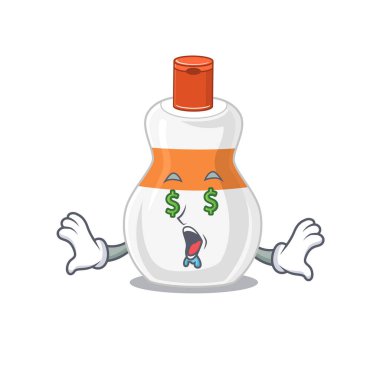 Mutlu zengin çizgi film konsepti Para gözlü vücut losyonu