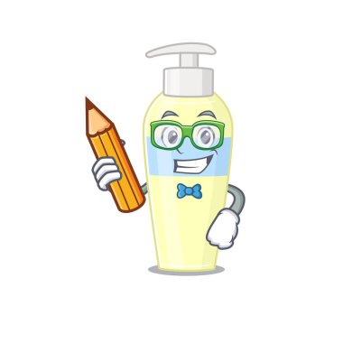 Evde akıllı bir öğrenci serumu çizgi film karakteri çalışması