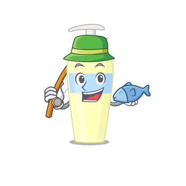 Serumun çizgi film tasarım stili balığa gider.