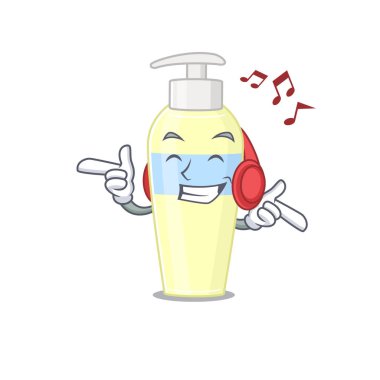 Serum Çizgi Film Tasarımı Konsepti Kulaklıkla müzik dinliyor