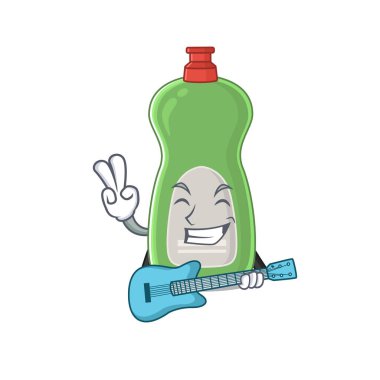 Bulaşık yıkayan sıvı müzisyen çizgi film tasarımı gitar çalıyor.