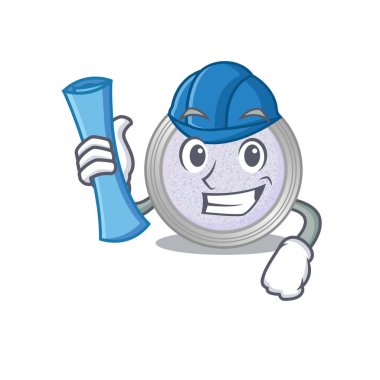 Işıltılı göz farı Mimarı 'nın mavi izli karikatür resmi. Vektör illüstrasyonu