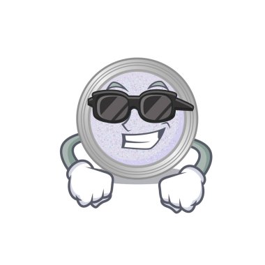 Şık siyah gözlük takan parlak göz farı karakteri. Vektör illüstrasyonu