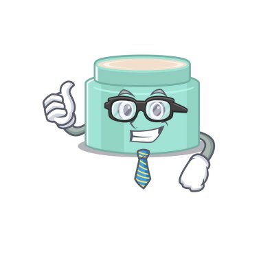 Gözlüklü ve kravatlı bir iş adamı çizimi. Vektör illüstrasyonu