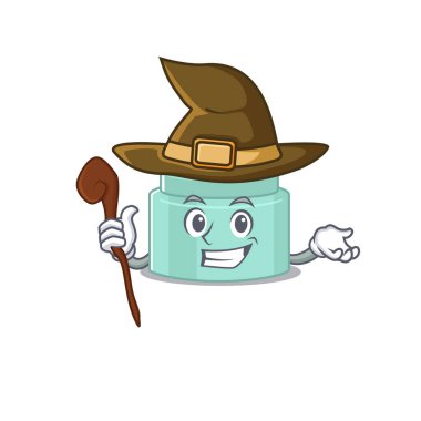 Lipmerm komik ama sinsi bir cadı çizgi film karakteri tasarımı. Vektör illüstrasyonu