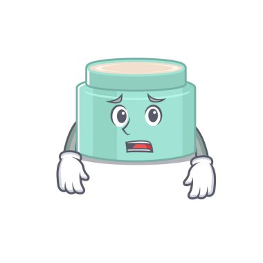 Çizgi film tasarım tarzı ruj endişeli bir yüze sahip. Vektör illüstrasyonu