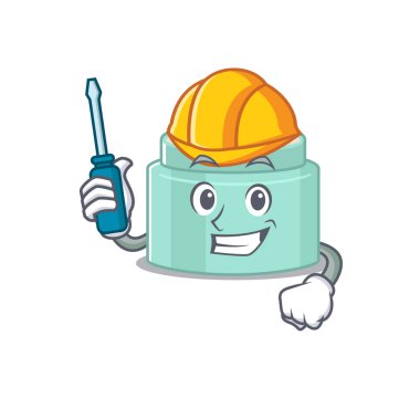 Lipbalm karikatür tasarımı otomotiv olarak işe yaradı. Vektör illüstrasyonu