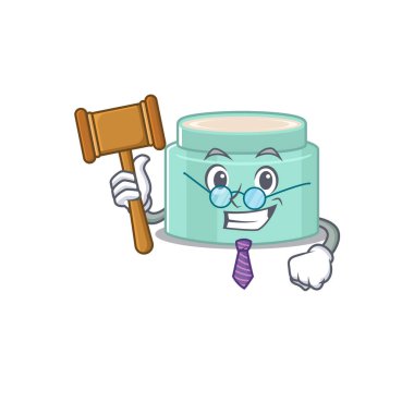 Gözlük takan akıllı bir maskot tasarımcısı. Vektör illüstrasyonu