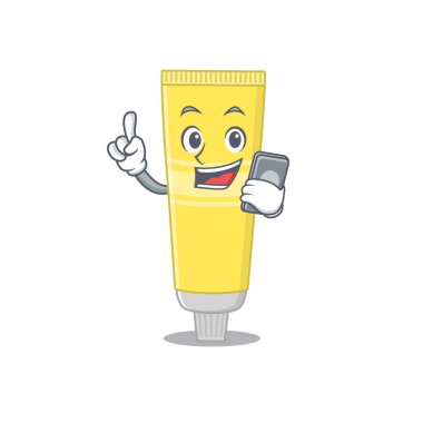 Telefonda konuşan karikatür karakter tasarım tarzı saç boyası.