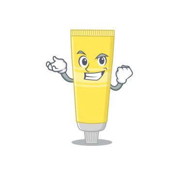 Mutlu yüzlü bir saç boyası karikatür tasarımı.