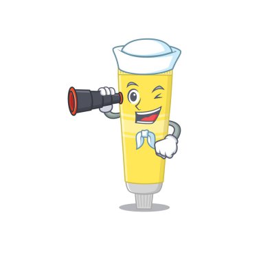 Saç boyası ve dürbünlü bir çizgi film tasarımı.