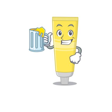 Bir bardak birayla saç boyası kavramı.