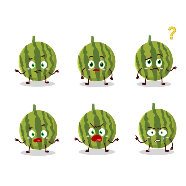 Cartoon Character Watermelon What Expression Vector Illustration — Stock Vector