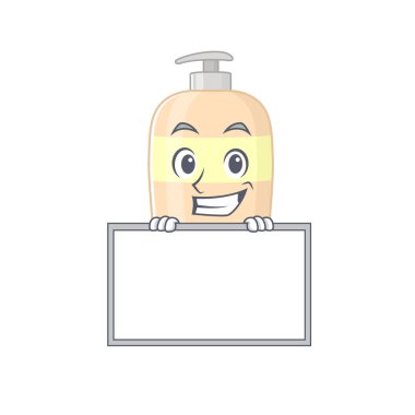 Toner çizgi film tasarımı bir panonun arkasında duruyor. Vektör illüstrasyonu