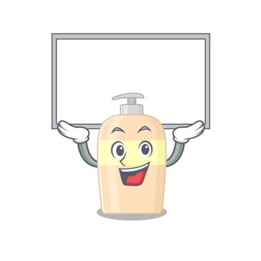 Tonerin karikatür karakteri tahtayı kaldırmayı başardı. Vektör illüstrasyonu