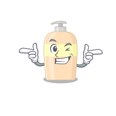 Toner 'ın çizgi film dizaynı göz kırpan komik yüzünü gösteriyor. Vektör illüstrasyonu