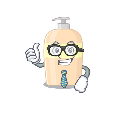 Toner İşadamı 'nın gözlük ve kravat taktığı karikatür çizimi. Vektör illüstrasyonu