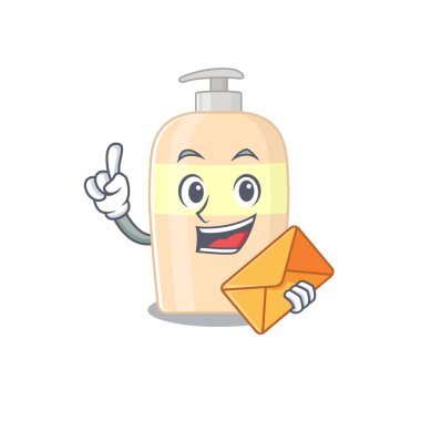 Kahverengi zarflı neşeli toner tasarımı bir resim. Vektör illüstrasyonu