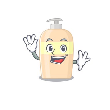 Çekici bir tonot tasarımı gülümseme ve el sallama. Vektör illüstrasyonu