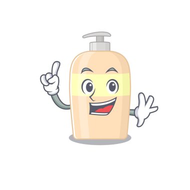 Toner karikatür tasarımı ve tek parmak hareketi. Vektör illüstrasyonu