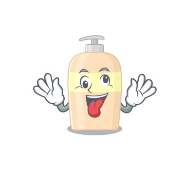 Maskot tasarımında toner komik ve çılgın bir yüze sahip. Vektör illüstrasyonu