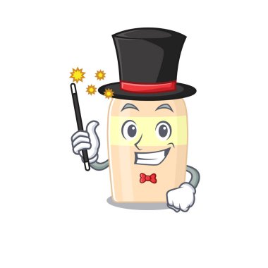 Toner karikatür tasarım tarzında muhteşem bir akıllı sihirbaz. Vektör illüstrasyonu