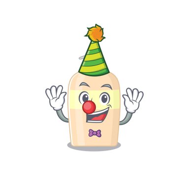 Gülen palyaço toneri çizgi film karakter tasarımı konsepti. Vektör illüstrasyonu