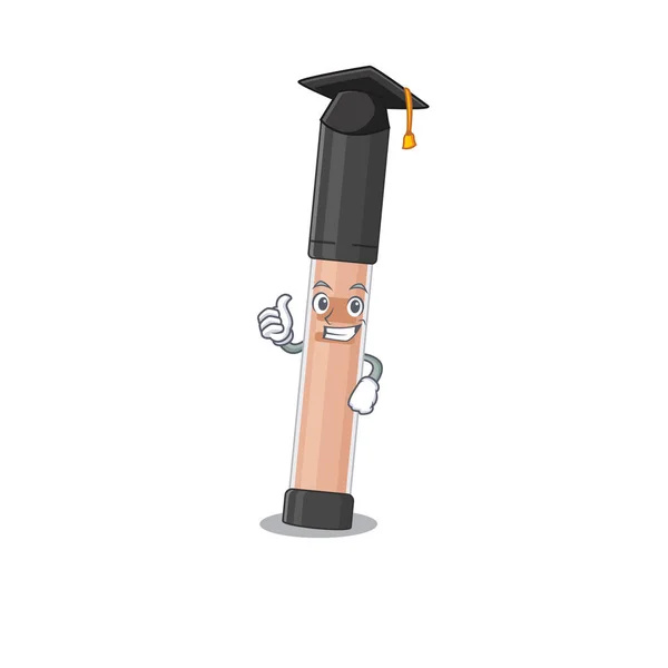 Brillante Diseño Imagen Caricatura Con Sombrero Para Ceremonia Graduación Ilustración — Vector de stock