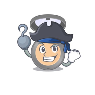 Tek çengel elli Korsan karakter fosforlu çizgi film tasarımı. Vektör illüstrasyonu