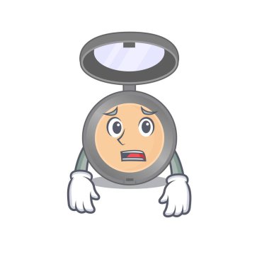 Çizgi film tasarımı işaretleyici endişeli yüzünü gösteriyor. Vektör illüstrasyonu