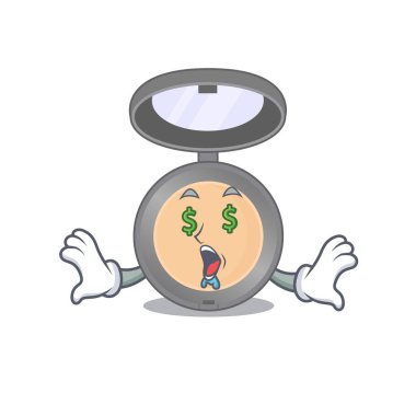 Mutlu zengin çizgi film konsepti, paralı gözlü fosforlu kalem. Vektör illüstrasyonu