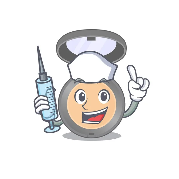 Dedicate Highlighter Nurse Mascot Design Syringe Vector Illustration — Stock Vector
