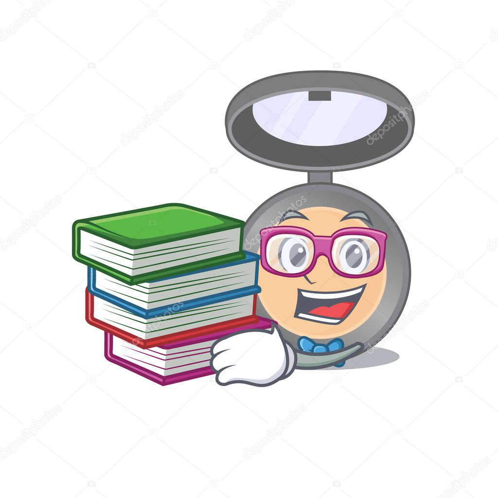 Highlighter student mascot design read many books when study at home. Vector illustration