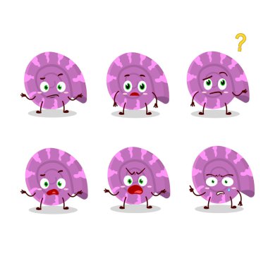 Mor deniz tarağının çizgi film karakteri. Vektör illüstrasyonu