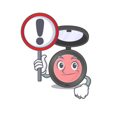 Üzerinde ünlem levhası olan pembe bir allık resmi. Vektör illüstrasyonu