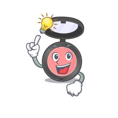 Dahi pembe maskot karakterinin bir fikri var. Vektör illüstrasyonu